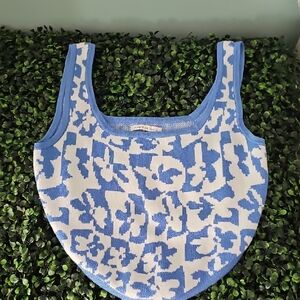 American Eagle Outfitters Blue and White Tote Bag